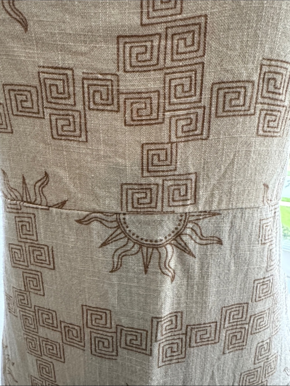 Sun-Print Strapless Summer Dress in Beige - Picture 3 of 16